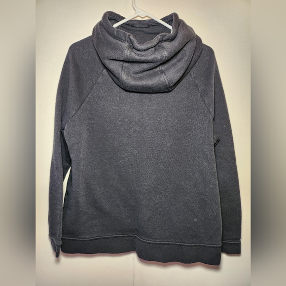 Nike Womens Large Hoodie Black Long Sleeve Cowl Neck Drawstring Stretch - Picture 4 of 9